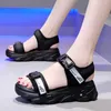 Women Chunky Platform Sandals Flat Mesh Designers Woman Open Toe Casual Shoes Sport Female Fashion Gladiator Sandal Black 5cm