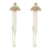 New designer tassel earrings Sterling Silver Cute Bee Drop long dangle white tassel earrings for Women jewelry for Teen Girls gift LY054