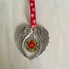 wholesale 8 style sublimation christmas ornament xmas decorations angel wings shape blank hot transfer printing christmas gifts