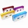 Pink Holographic Lash Packaging Eyelashes Box Halloween 25mm 3D Mink Eyelash med anpassade Box Rectangle Eyelash Box5512959