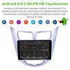 9 tum HD pekskärm Android-bilvideo GPS-navigering för 2011-2013 Hyundai Verna med IPS Helskärmsvy DVR OBD II