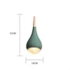 Nordic style personality LED chandelier study dining room bedroom single head pendant lamps water drop cement small pendant lights