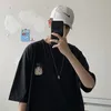 Herr T-shirts Dam Grafiska T-shirts Lösa toppar Harajuku Ulzzang Tee Streetwear Koreanska kläder