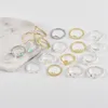 19 Pcs/Set Ring Boho Compass Arrow Starfish Wave Moon Eyes Gem Opening Midi Rings for Women Charm Rings Set Jewelry Gift