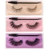 Nya falska ögonfransar 3D Mink Lashes With Mascara Brush Kit Eye Makeup Återanvändbara tjocka naturliga ögonfransar dramatiska 15 stilar handgjorda ögonfransar