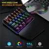 Teclado Mouse Combos 35 Chaves Mini USB Wired 3200dpi 7 Botões LED Optical Gaming Combo para Desktop PC LA