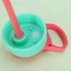15oz 450ml Plastic Sippy cup Toddler Tumbler Non-Spill Insulated Bottle Summer Clear Colorful Kids Water Mugs with Straw Wholesale in Bulk