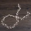 Matrimonio nuziale damigella d'onore argento fatto a mano strass perla fascia per capelli fascia accessori per capelli di lusso copricapo fascinatori tiara G6798828