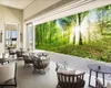 Landschap 3d muurschildering behang panoramisch bos zonnig mooi landschap woonkamer romantische landschap decoratieve zijde 3d muurschildering behang