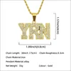 Nouvelle lettre de hip hop yrn chaîne pendentif collier or plaqué glacé iced en cristal bijoux bling gift4606026