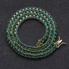 7inch 8inch 18inch 20inch 4mm Iced Out Out Bracelet Necklace Jewelery Set Luxury Designer Mens Bling Green Diamond Tennis Chain 7436421