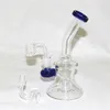 Hosahs Clear Glass Beaker Bongs Percolator vattenrör Tobaksolja Dab Rigs Silikonhandled