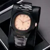 Neue schwarze Farbe Herren Luxus Uhren Automatische Bewegung Gleitleitungsberuhigungsbereichen Saphirglas hochwertiger Herren Armbandwatch69590732782334