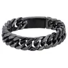 Link pulseiras moda vintage preto cor de ouro metal para homens punk jóias masculino corrente hip hop pulseira pai namorado presente aniversário