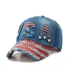 도널드 트럼프 데님 야구 모자 야외 I Love Trump 2020 Rhinestone Hat Sports Cap Striped USA 플래그 캡 스냅 백 LJJA50047067055