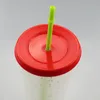 710 мл изменение цвета Cupphermochromic Cup Plasticle Plasting Tumblers Color Изменить PP с крышкой и соломой 5 шт. / Установите смешанный цветной корабль на океаном