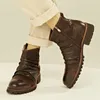 Men Basic Boots Pu Leather Vintage Fashion Heren schoenen Zip Winter herfst enkelschoenen motocycle grote size voor mannen