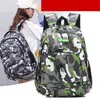 New-Camouflage Studenten Fashion Polyester Karikatur-Druck-Rucksack Große Kapazität wasserdichter Rucksack wandernd kampiert Beutel