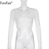 Feefair White V Neck Backless Långärmad Ruffles Bandage Kvinnor Beskära Toppar Sexig Lace Up Tie Bow T Shirts 2020 Sommar Toppar