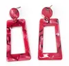 Nouveau style bohème acétate géométrique rectangle boucles d'oreilles pour femmes mode résine acrylique irrégulière boucle d'oreille mélange couleurs livraison gratuite