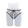 3Pcs / Lot Geschlecht spielt für Frauen-Spitze Transparent Höschen aushöhlen geöffnete Gabelungs Sexy Thongs Low Waist Erotischen Wäsche