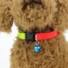 1cm Width Colorful Dog Cat Collars With Bell Adjustable Outdoor Nylon Pets Collar For Small Dogs Puppy Pet Supplies