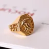 Top Luxury Design Goddess New Style Men Ring Hip Hop Titanium Steel Finger Ring Europe и America Golden Hollow Out Ring2325946