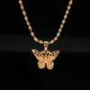 CH-448 Butterfly Statement Halsband Hängsmycken Kvinna Chokers Collar Water Wave Chain Bib 24K Gul Guld Fyllda Chunky Smycken