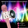 Wireless Karaoke Mikrofon Bluetooth Handheld Przenośny głośnik Home KTV Odtwarzacz z tańcząct LED Lights Record Funkcja