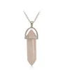 Natural Crystal Stone Necklace Hexagonal Pendant Necklace Wedding Party Decoration Fashion Jewelry Accessories