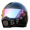 オートバイヘルメット2021モーターヘルメットガラス繊維フルフェイスメンズ女性レトロモトクロスチョッパーヘッドウェアカバーProtector1