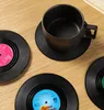 6st / set hem bord kopp matta retro cd rekord underlägg kreativ kaffe dricka te placemat mugg pad hha1564