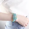 Qimoshi Bohemian Mix Bead Multi Layer Versatile Statement Armband Bangles Sparkly Crystal Charm Smycken för Kvinnor Män Flicka Pojke