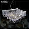 Vierkante vorm wissen K9 Crystal kroonluchter licht moderne zilveren hanglamp armatuur voor eetkamer ophanging lamp armatuur MD8795