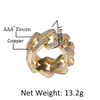 Мужское золото кольцо мода хип -хоп украшения заморожены серебряные кубинские кольца 289а