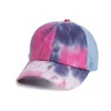 Tie Dye Criss Cross Ponytail Baseball Cap Messy Bun Hats For Women Washed Cotton Snapback Caps Casual Summer Outdoor Sun Hat