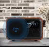 Freeshipping Wireless Houten Draagbare Bluetooth LEDSpeaker Subwoofer met FM-radio Wekker Caixa de SOM Afstandsbediening Altavoces Speaker