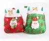 Sacchetto di caramelle natalizie Cartone animato in tessuto non tessuto Babbo Natale Pupazzo di neve Rosso Verde Borsa regalo per gioielli Borsa per snack natalizi per bambini