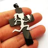 Charm Insane Clown Posse Twiztid Large black Cross Hatchetman Hatchet women ICP Hatchet Pendant stainless steel Necklace Curb chain 5mm 24''