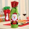 Commercio all'ingrosso natale decorazione bottiglia di vino borse Santa Claus Snowman Elk Stocking ornamento regalo natale albero decorazioni regali regali