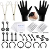 Tattoo Piercing Tool Set Tattoo Needle Oblique Opening Pliers Eyebrow Nails Horseshoe Ring Tattoo Guns Kits Body Art Piercing Kits4900469