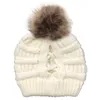Femmes hiver tricoté bonnet chapeau croix mode pompon chaud tricot crâne casquette bonnet pour femmes chapeau de fête KKA8104