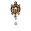 Wholesale Key Rings High Quality Rhinestone Nurse Beautiful Turtle Animal Retractable Badge Reel Id Card Holder