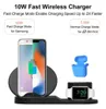 New 3 in 1 Fast Wireless Charger Dock 10W quick Charging Stand For Phone 11 XS Max Watch note 20 S21 DHL ship