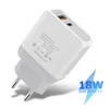 AC Quick Charge QC3.0 PD Charger 18W 25w USB Type C Mobile Phone Wall Charger Adapter For iPhone Samsung EU UK US Plug Dual Ports Fast Charger