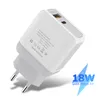 AC Quick Charge QC3.0 PD Charger 18W 25w USB Type C Mobile Phone Wall Charger Adapter For iPhone Samsung EU UK US Plug Dual Ports Fast Charger