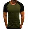 Męska Koszulka Moda Krótki Rękaw Bawełniany Casual Bodybuilding Jogging Siłownie Fitness Tees Slim Fit Tops Odzież