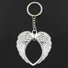 20pcs/lot Key Ring Keychain Jewelry Silver Plated Heart Angel Wings Charms Pendant key Accessories new