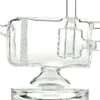 독특한 리사이클러 유리 봉 물 담뱃대 빗 빗자루 PERC 리사이클 오일 장비 9 인치 워터 파이프 14.5mm 여성 합동 WP143