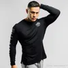 Sweter Mężczyźni Z Długim Rękawem Tee Koszulki Bawełniane Sport Casual Bluzy Męskie Jumper Siłownia Fitness Skinny T Shirt Mężczyzna Jogging Training Tops Sportswear